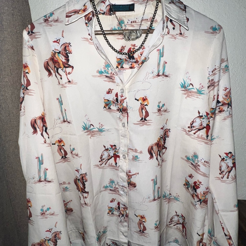Western Cowboy Print Shirt